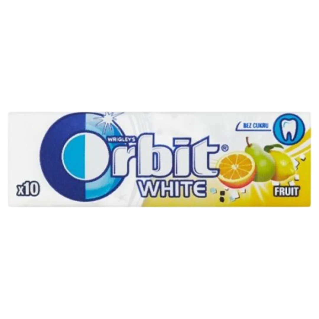 Orbit White Fruit gyümölcsízű cukormentes rágógumi édesítőszerrel 14 g