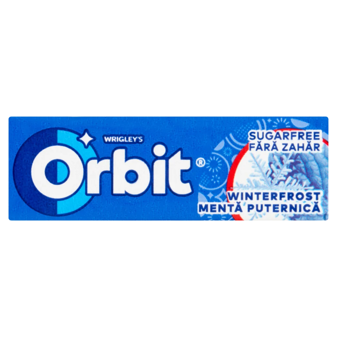 Orbit Winterfrost menta- és mentolízű cukormentes rágógumi édesítőszerrel 14 g