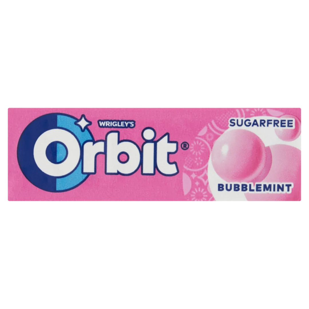 Orbit Bubblemint gyümölcs- és mentaízű cukormentes rágógumi édesítőszerrel 14 g