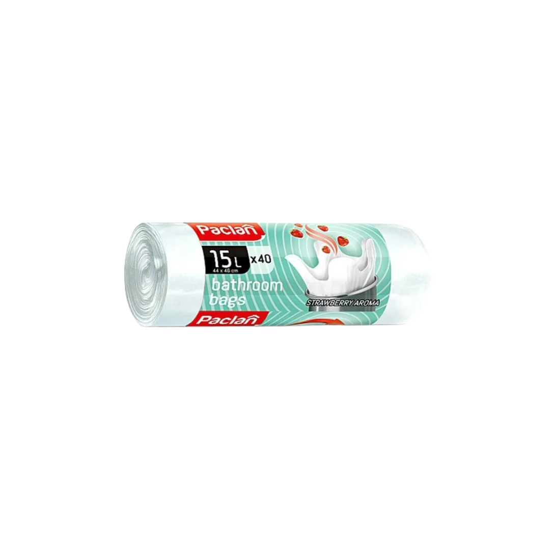Paclan Bathroom Bags eperillatú szemeteszsák, 15 l, 40 db, 44 × 51 cm