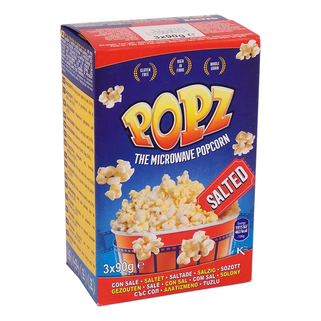 Popz sós mikrohullámú popcorn 3 × 90 g