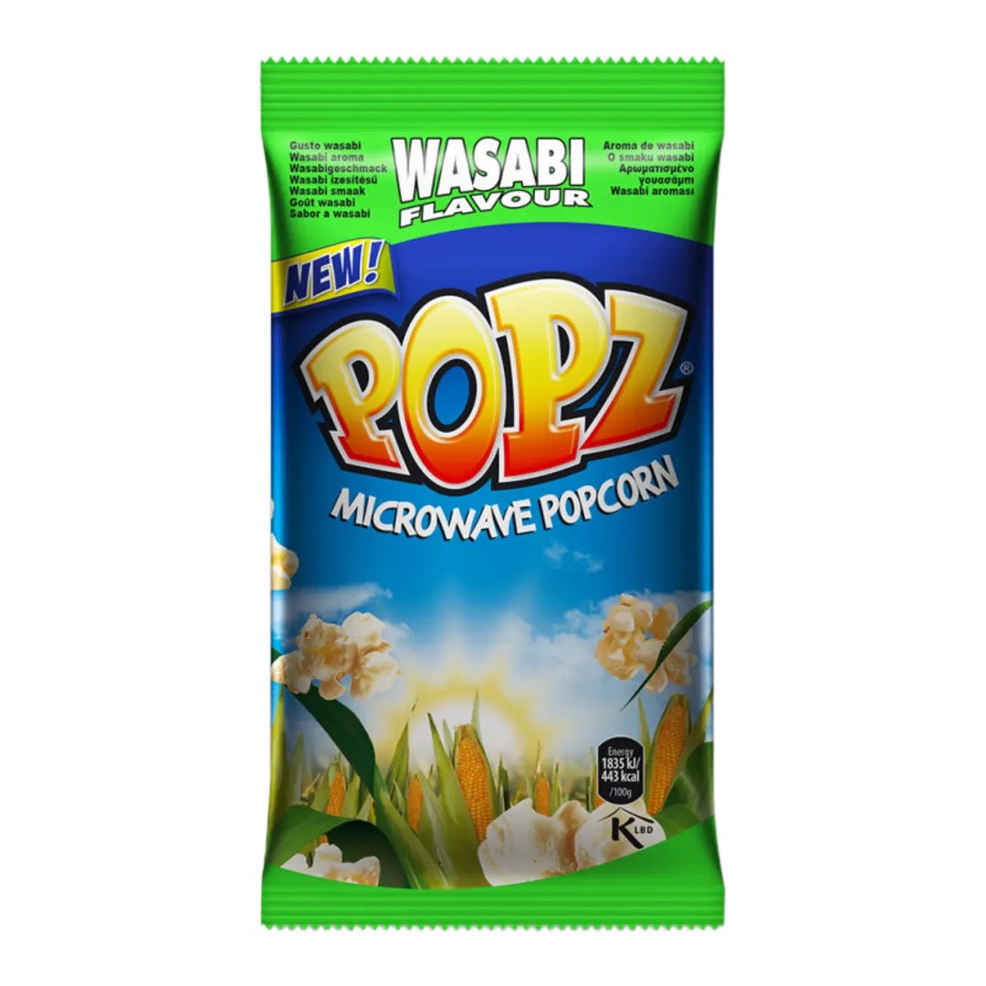 Popz wasabi ízű mikrohullámú popcorn 85 g