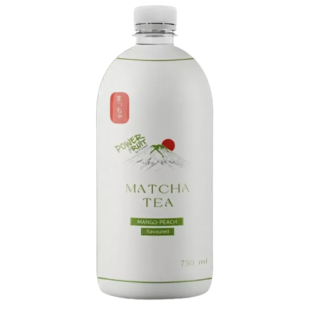Power Fruit Matcha Tea Mango–Peach energiamentes mangó-őszibarack ízű szénsavmentes üdítőital DRS 750 ml