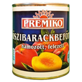 Premiko őszibarackbefőtt hámozott, felezett 820 g / 470 g