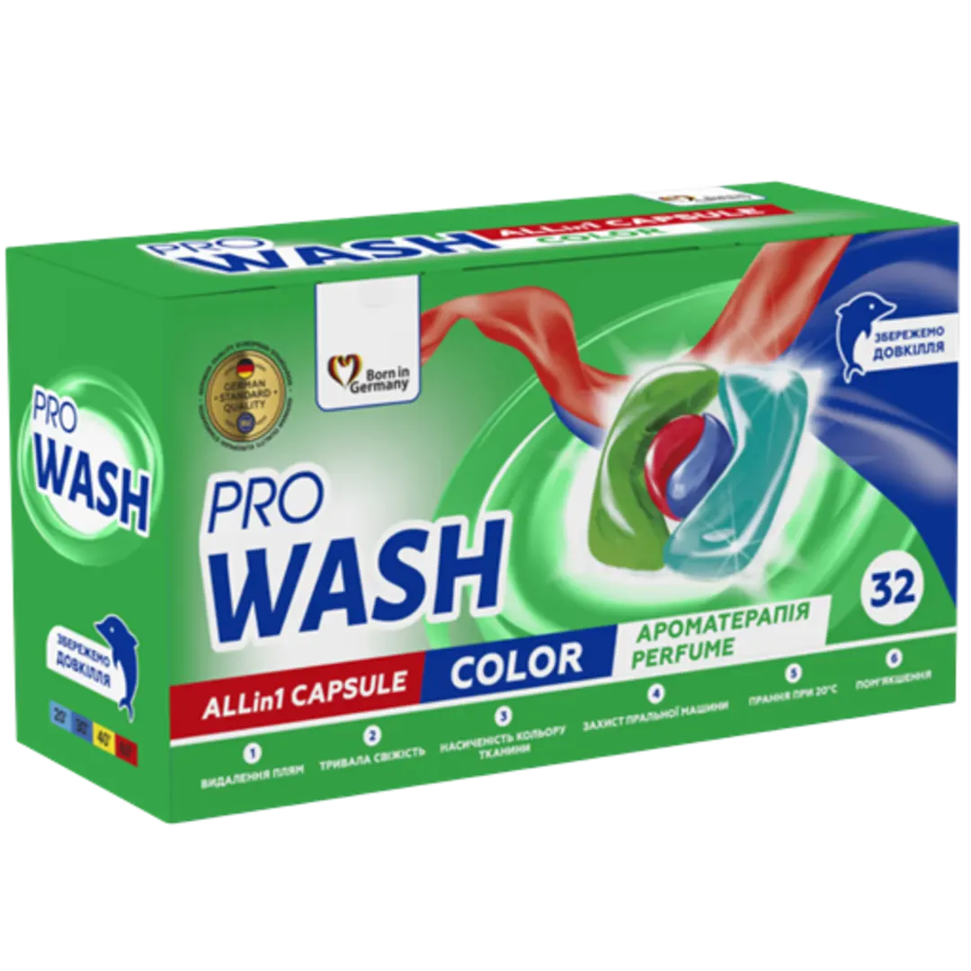 Pro Wash Color 4 in 1 mosókapszula - 32 db, 32 mosás
