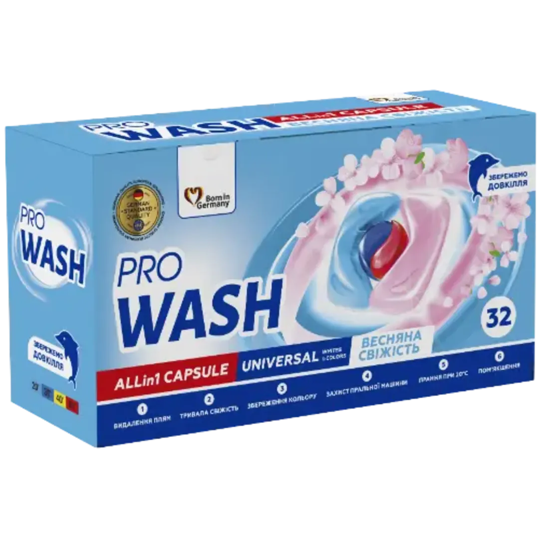 Pro Wash Spring Freshness 4 in 1 mosókapszula - 32 db