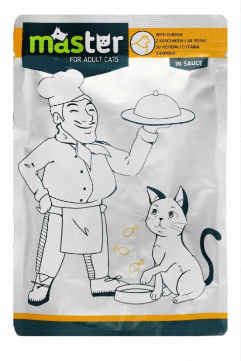 Master teljes értékű nedves macskaeledel csirkével szószban 80 g