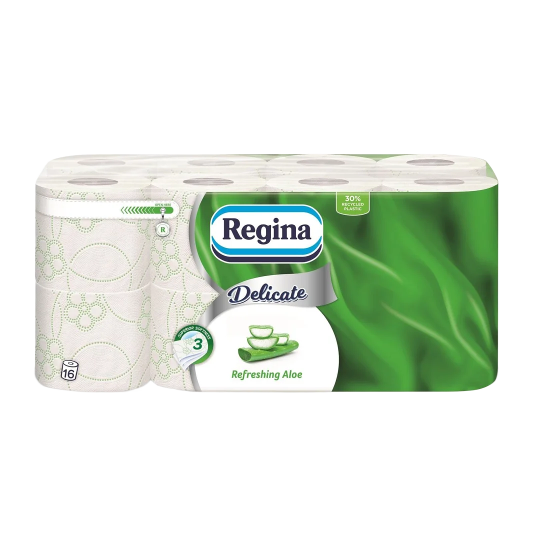 Regina Aloe toalettpapír, 3 rétegű, 16 tekercs, 150 lap