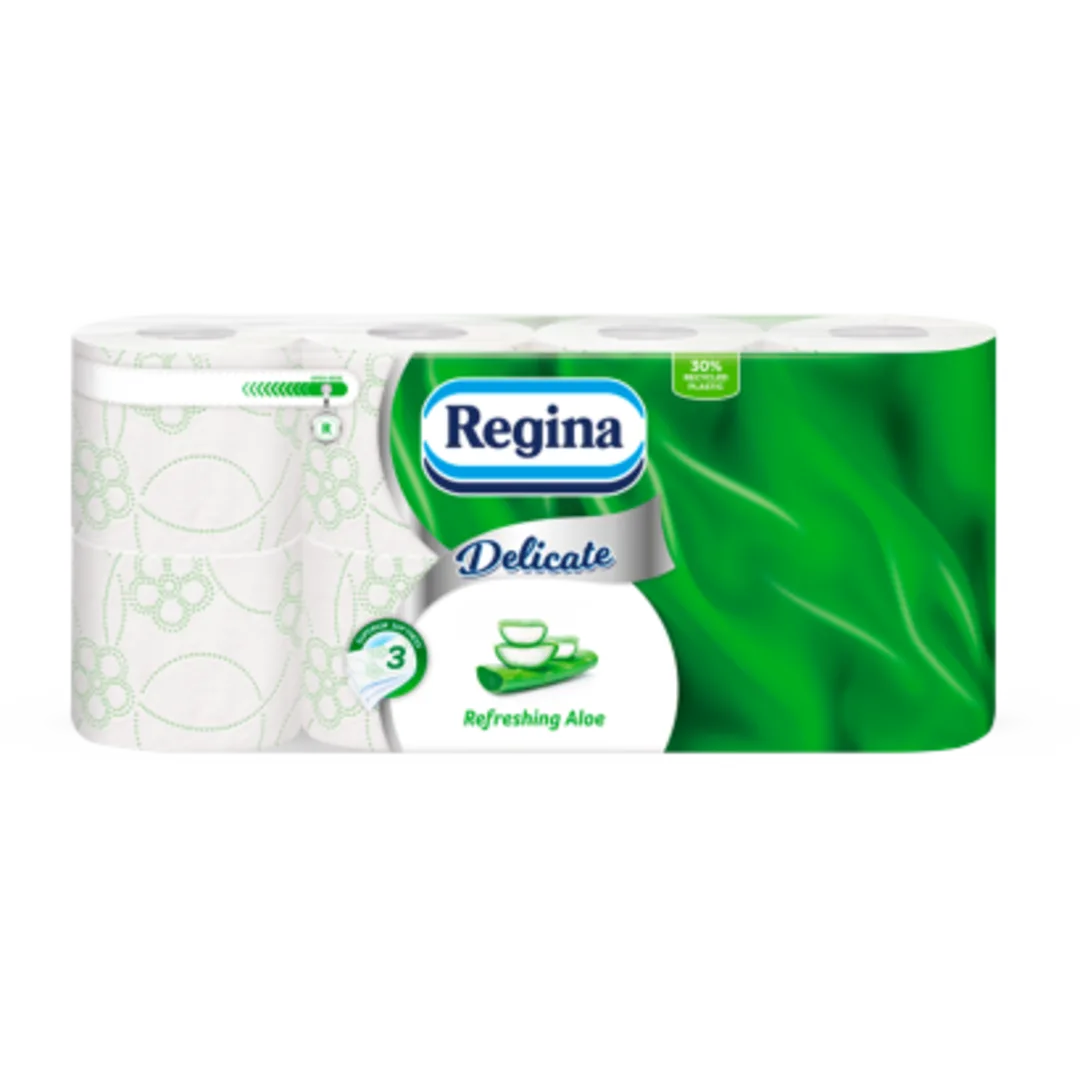 Regina Aloe toalettpapír, 3 rétegű, 8 tekercs, 150 lap