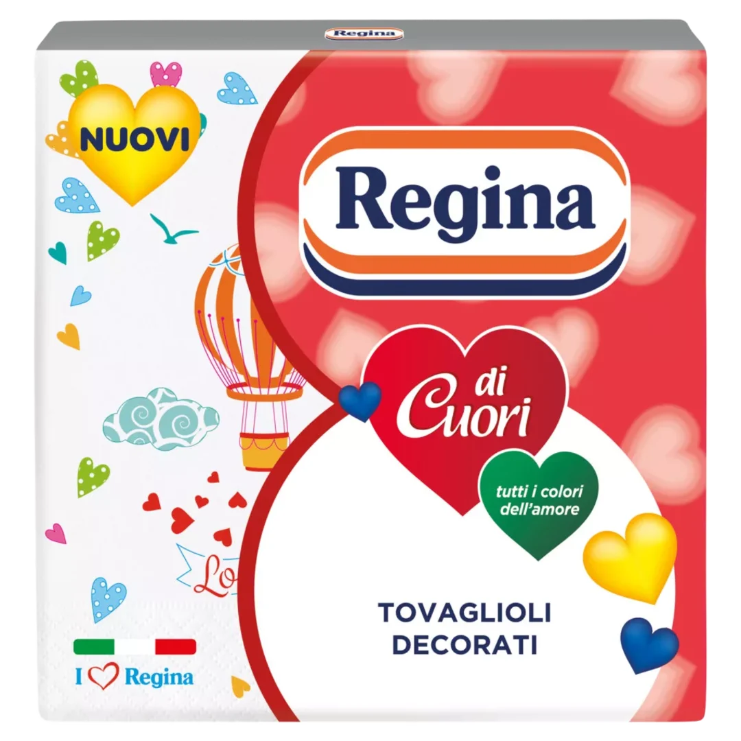 Regina Di Cuori szalvéta, 3 rétegű, 20 db, 33 × 33 cm