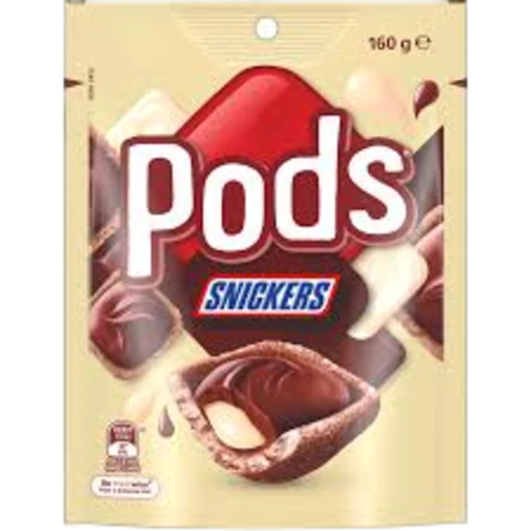 Snickers PODS ropogós ostya-kekszcsészék földimogyorós-karamellás töltelékkel és tejcsokoládéval 160 g