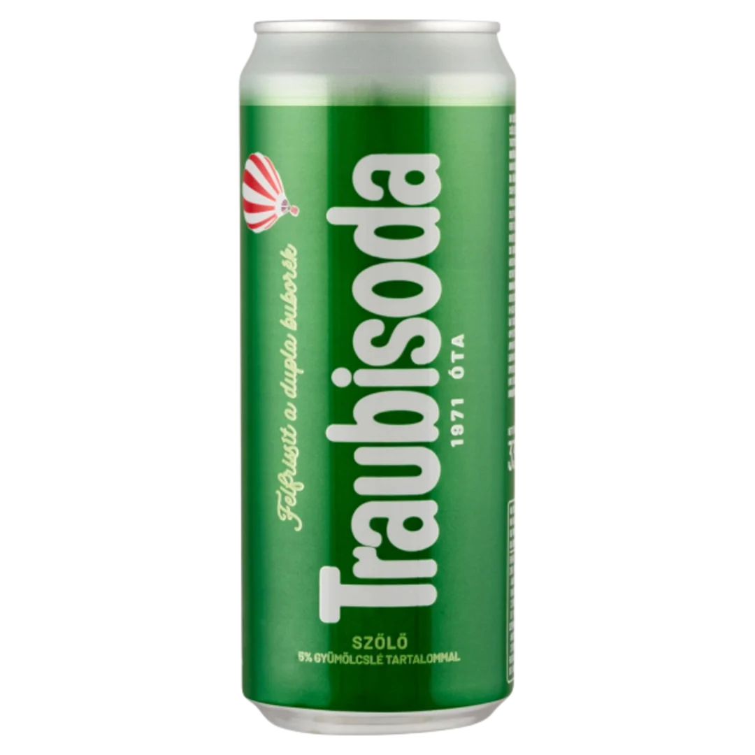 Traubisoda szőlő szénsavas üdítőital cukorral és édesítőszerrel DRS 330 ml
