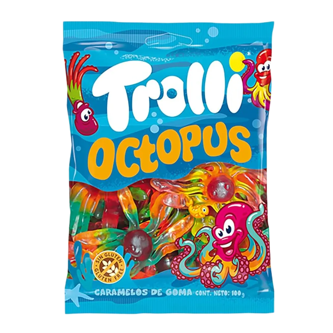 Trolli Octopus polip formájú gyümölcsízű gumicukor 100 g