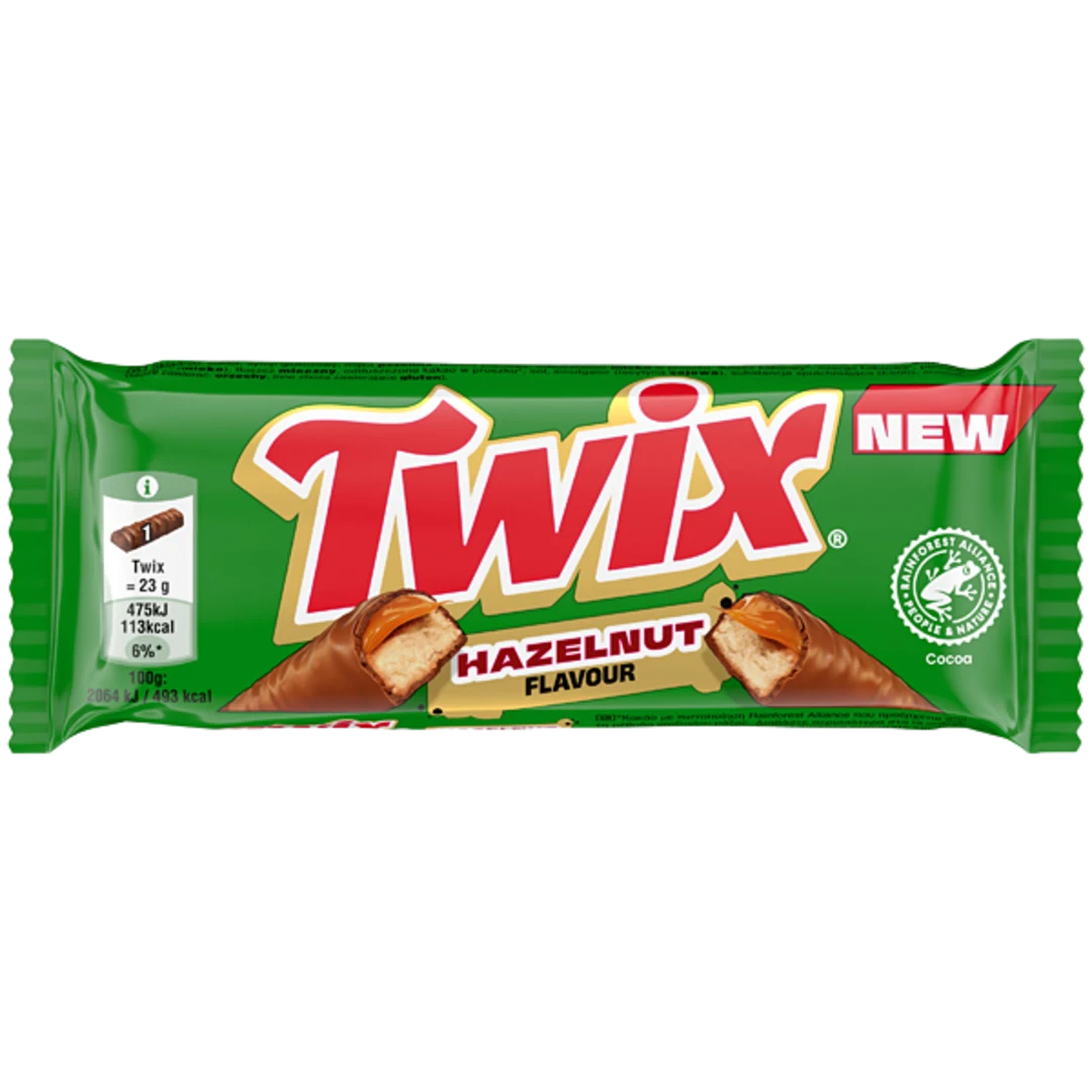 Twix Hazelnut mogyoró ízesítésű karamellás kekszszelet tejcsokoládéval 46 g