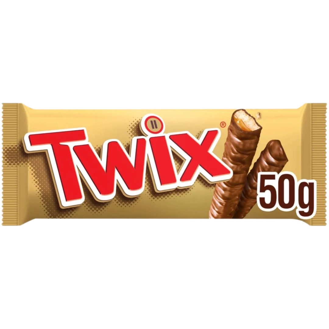 Twix kekszes szeletek karamellával, tejcsokoládéba mártva 2×25 g (50 g)