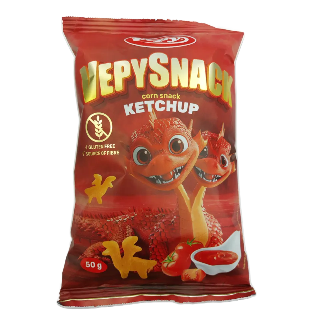 Vepy Snack gluténmentes ketchup ízű kukoricasnack 50 g