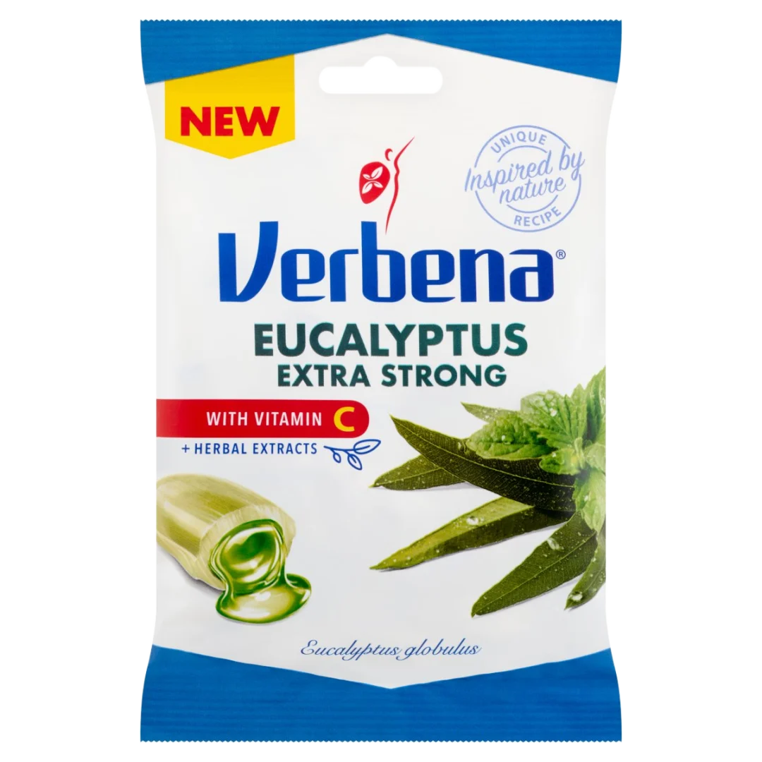 Verbena eukaliptusz-mentolos töltött keménycukorka C-vitaminnal 60 g