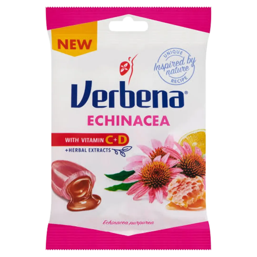 Verbena echinaceás töltött keménycukorka mézzel, citrommal, C- és D-vitaminnal 60 g