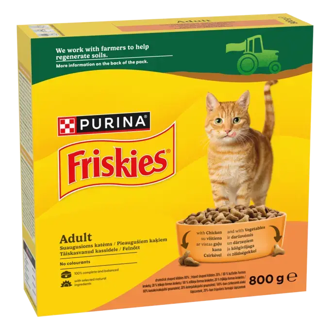 Purina Friskies száraz macskaeledel csirkével és hozzáadott zöldségekkel 800 g
