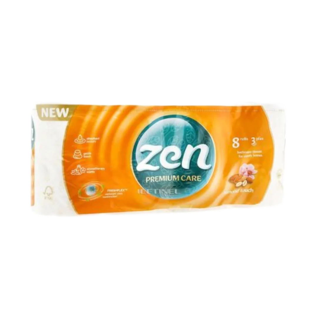Zen Almond Mandula toalettpapír, 3 rétegű, 8 tekercs, 145 lap