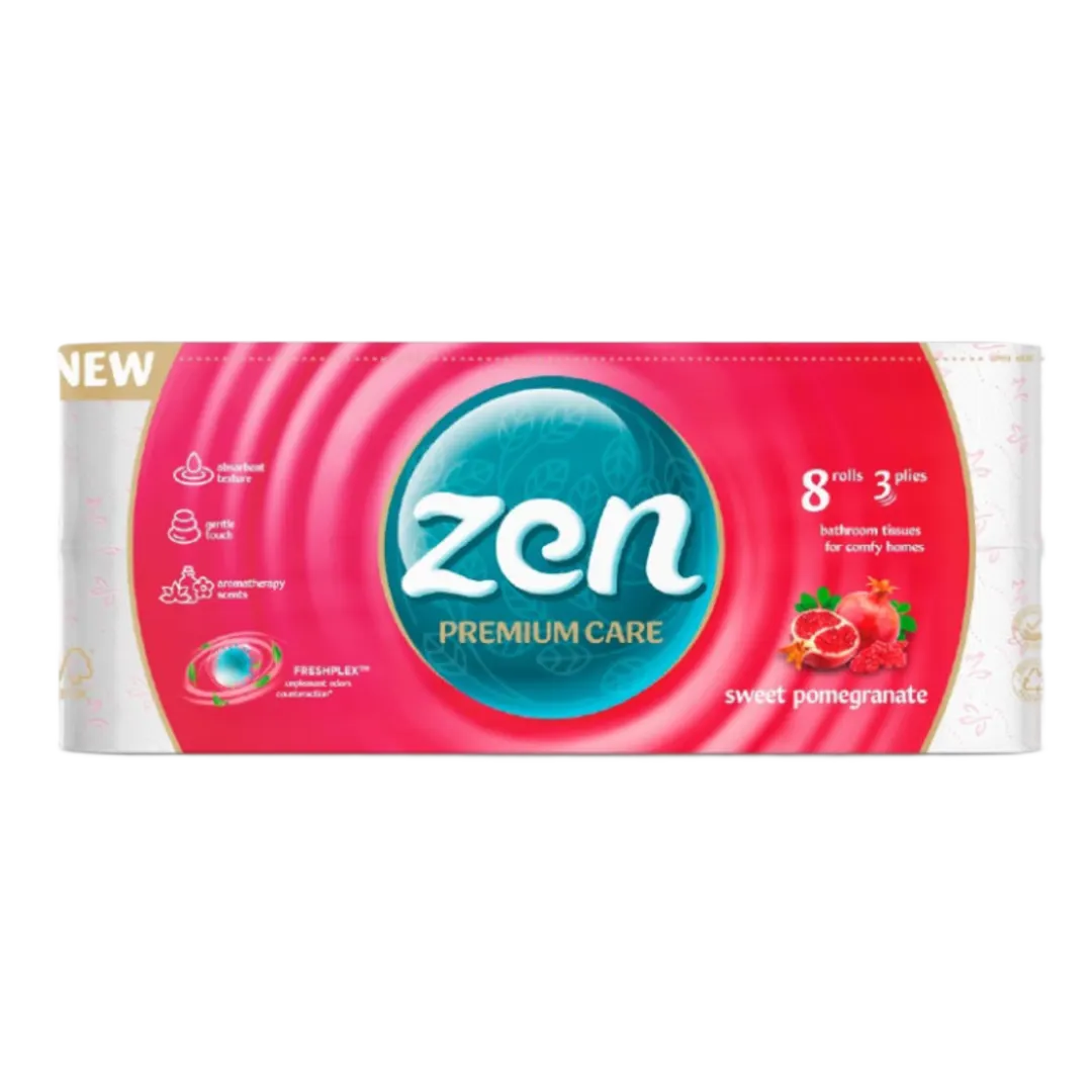 Zen Pinagranade Gránátalma toalettpapír, 3 rétegű, 8 tekercs, 145 lap