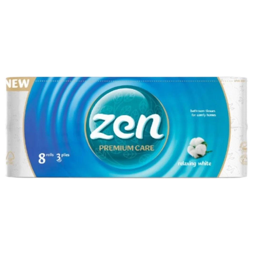 Zen Relaxing White toalettpapír, 3 rétegű, 8 tekercs, 145 lap
