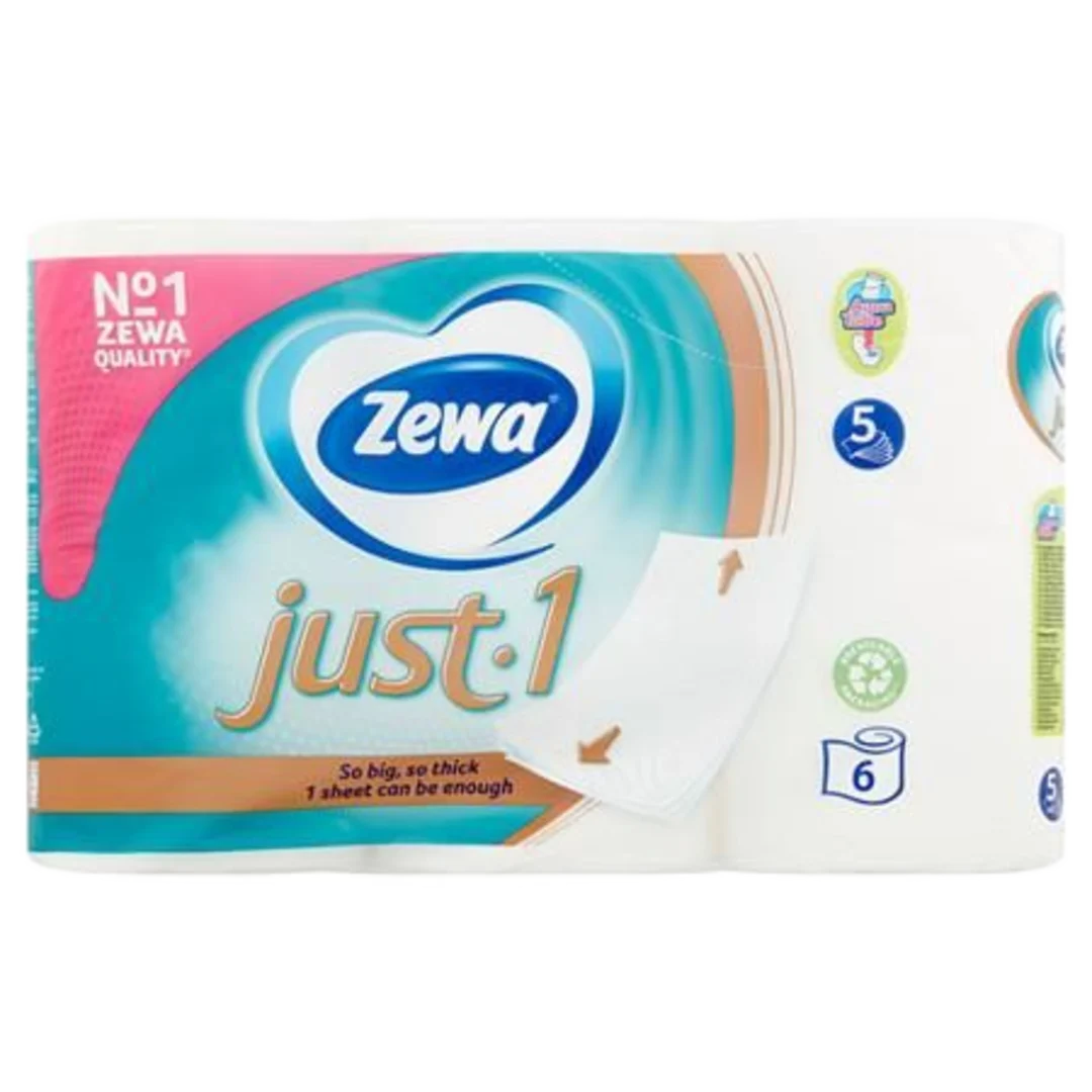 Zewa JUST1 5R Extra Erős toalettpapír, 6 tekercs, 70 lap
